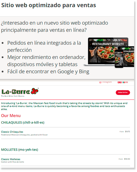 Puedo crear y personalizar tu nombre, logotipo, menú, y cualquier otra cosa que necesites que cocine para tu negocio.